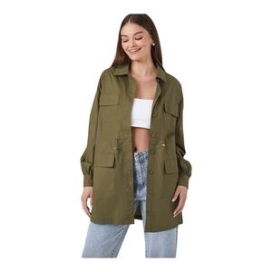 Forever 21 Toggle Drawstring- Waist Jacket in black